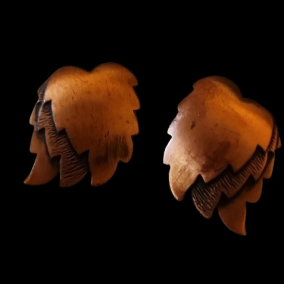Vintage Copper leaf dangle/ brooch &‎ earrings - Picture 11 of 11